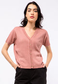 V-neck Flatknit Crop Top