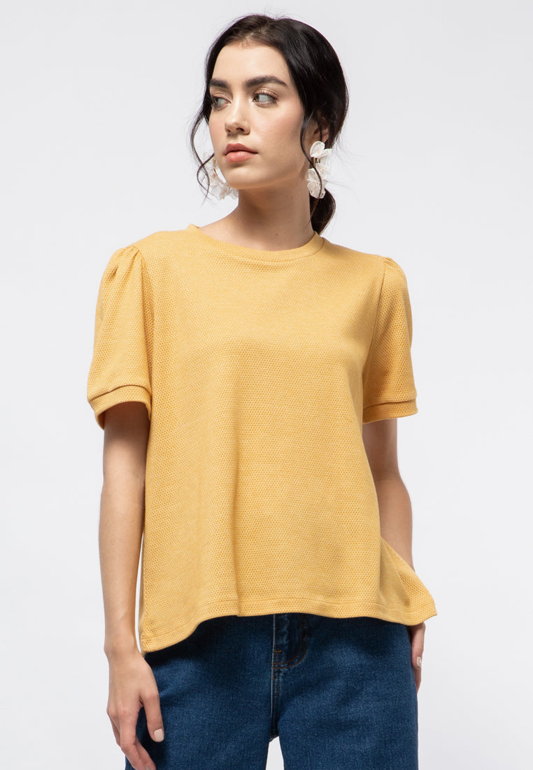 Puff Sleeve Knit Blouse