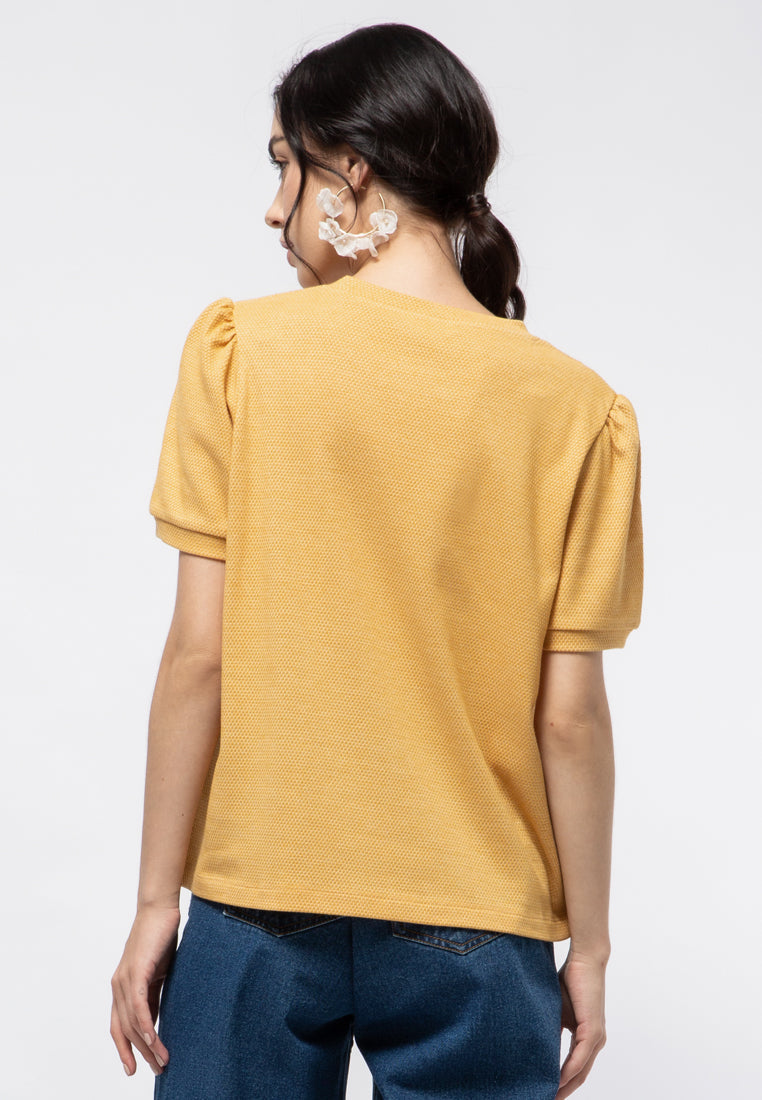 Puff Sleeve Knit Blouse