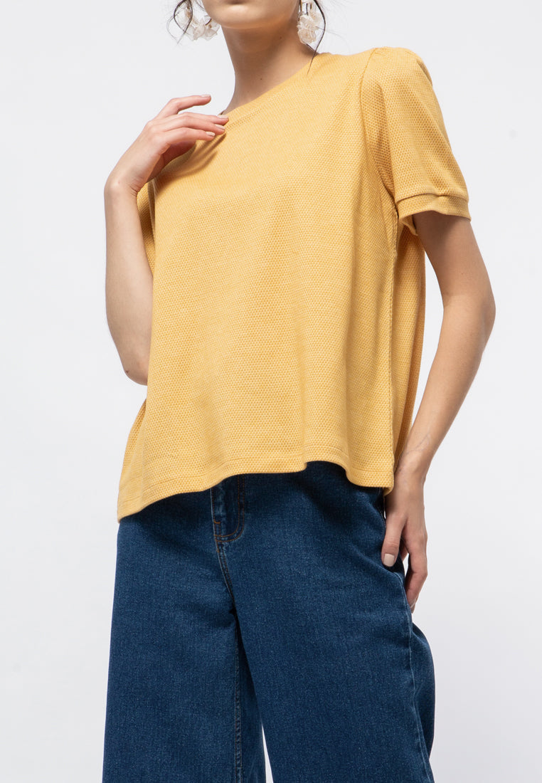 Puff Sleeve Knit Blouse