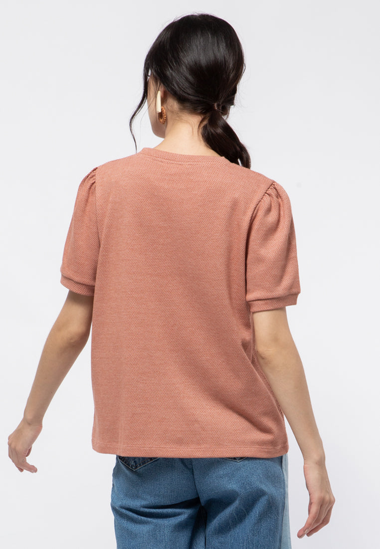 Puff Sleeve Knit Blouse