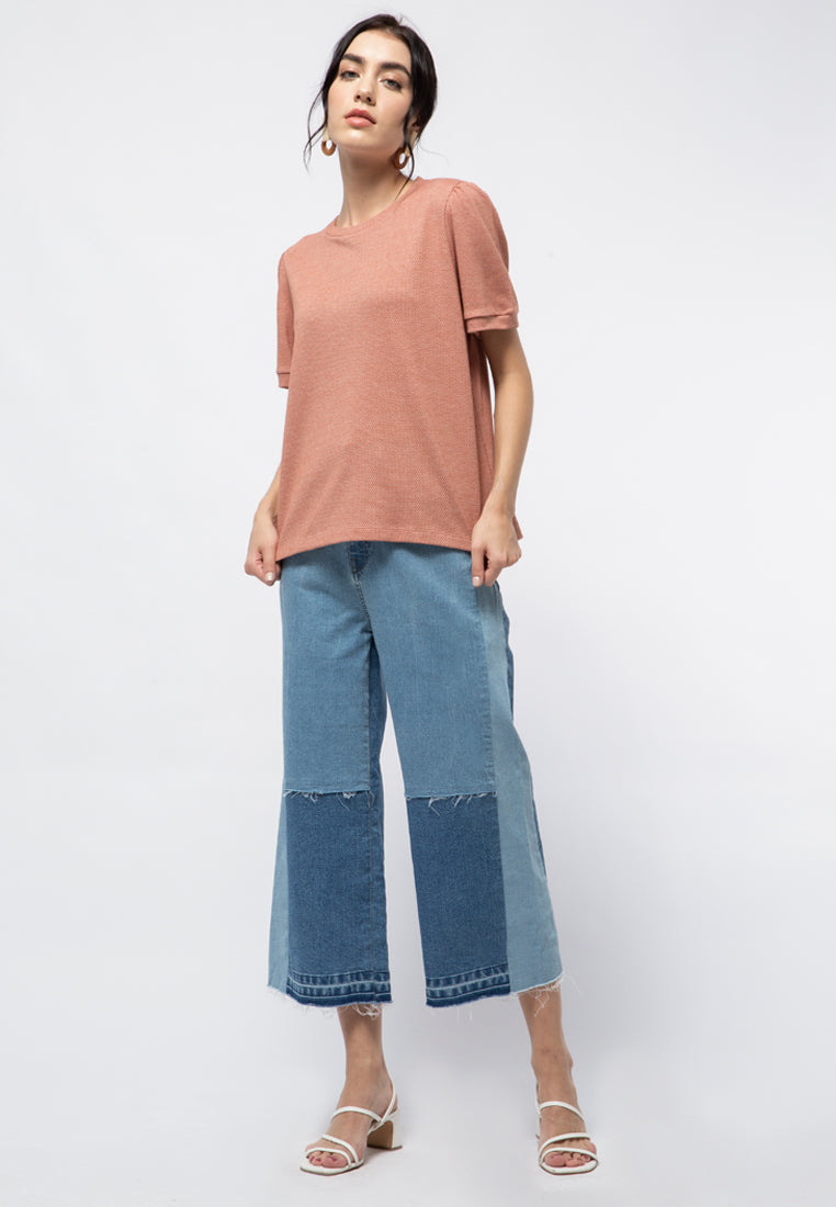 Puff Sleeve Knit Blouse