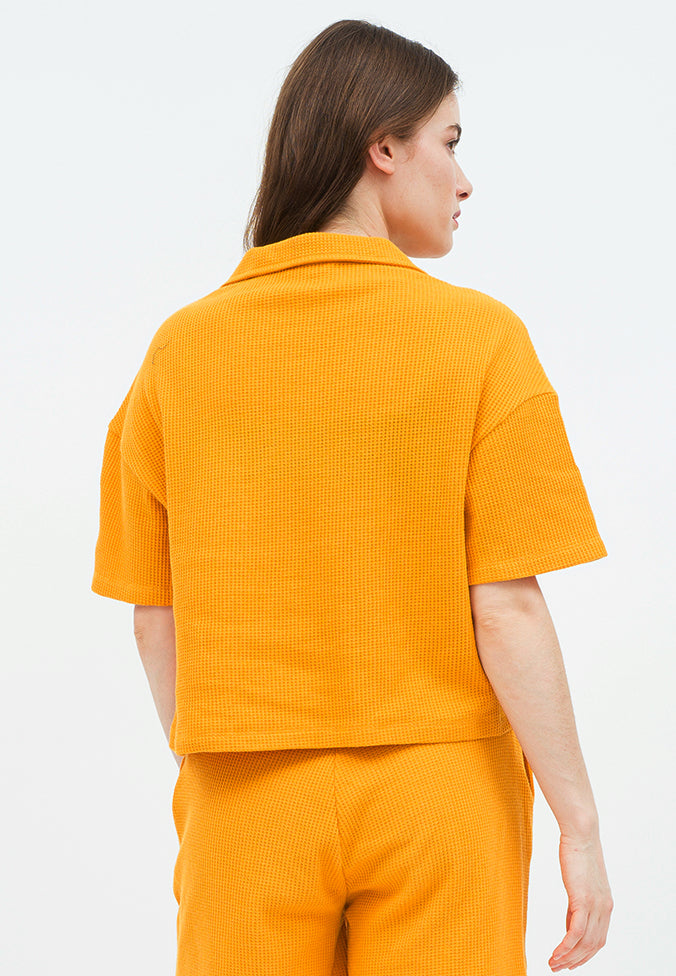Drop Shoulder Loose Polo Shirt