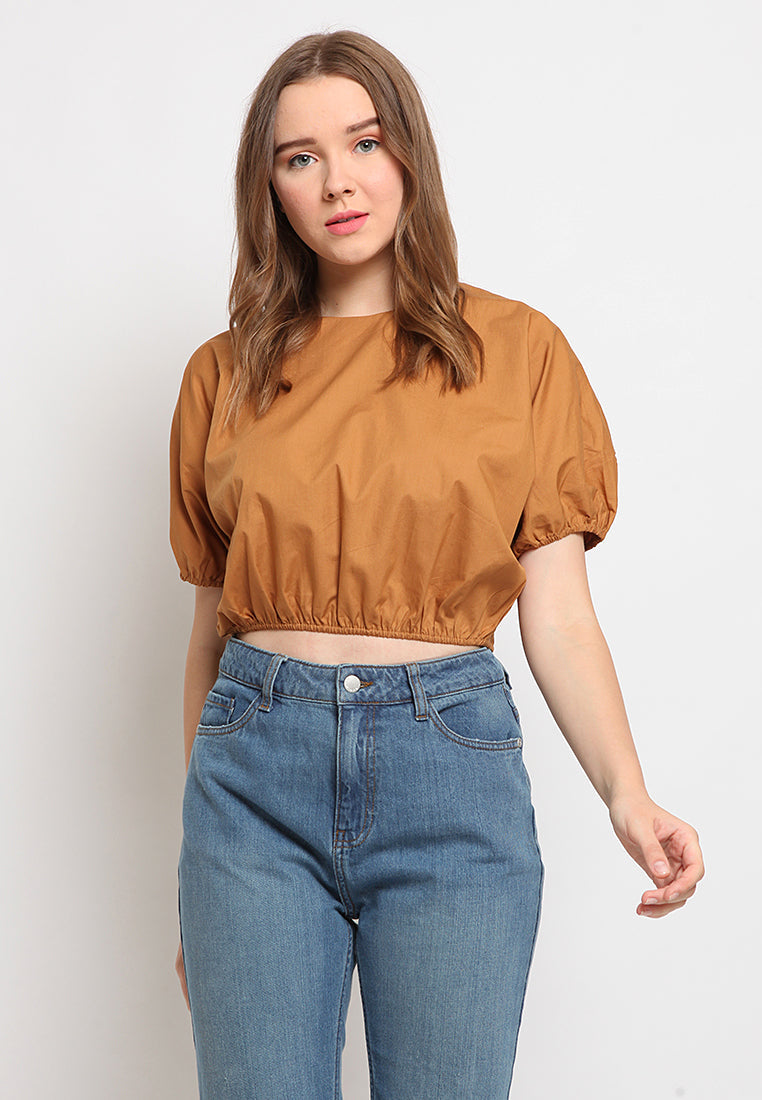 Puff Sleeve Crop Top