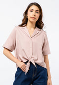 Short Sleeve Crop Knot Shirt