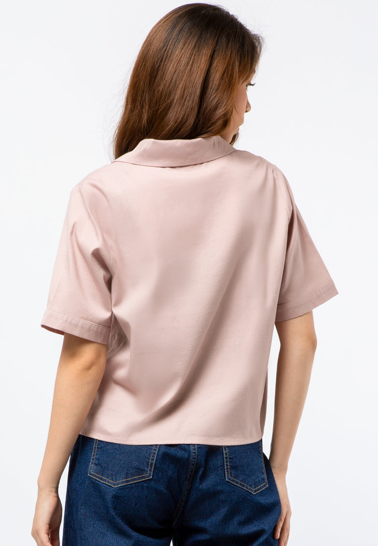 Short Sleeve Crop Knot Shirt