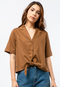 Short Sleeve Crop Knot Shirt