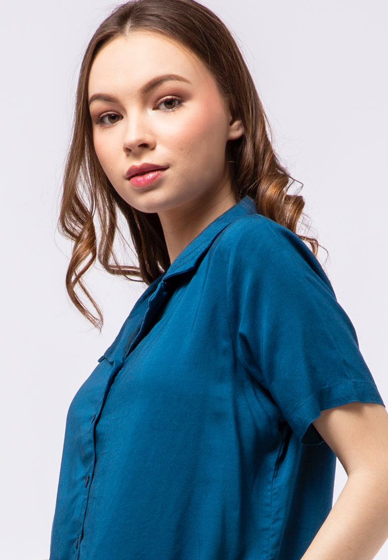 Pyjama Collar Loose Blouse