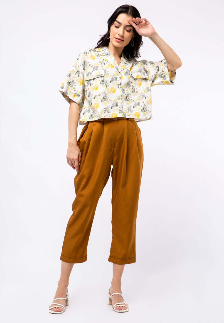 Et Cetera x Ditut Safari Crop Printed Blouse