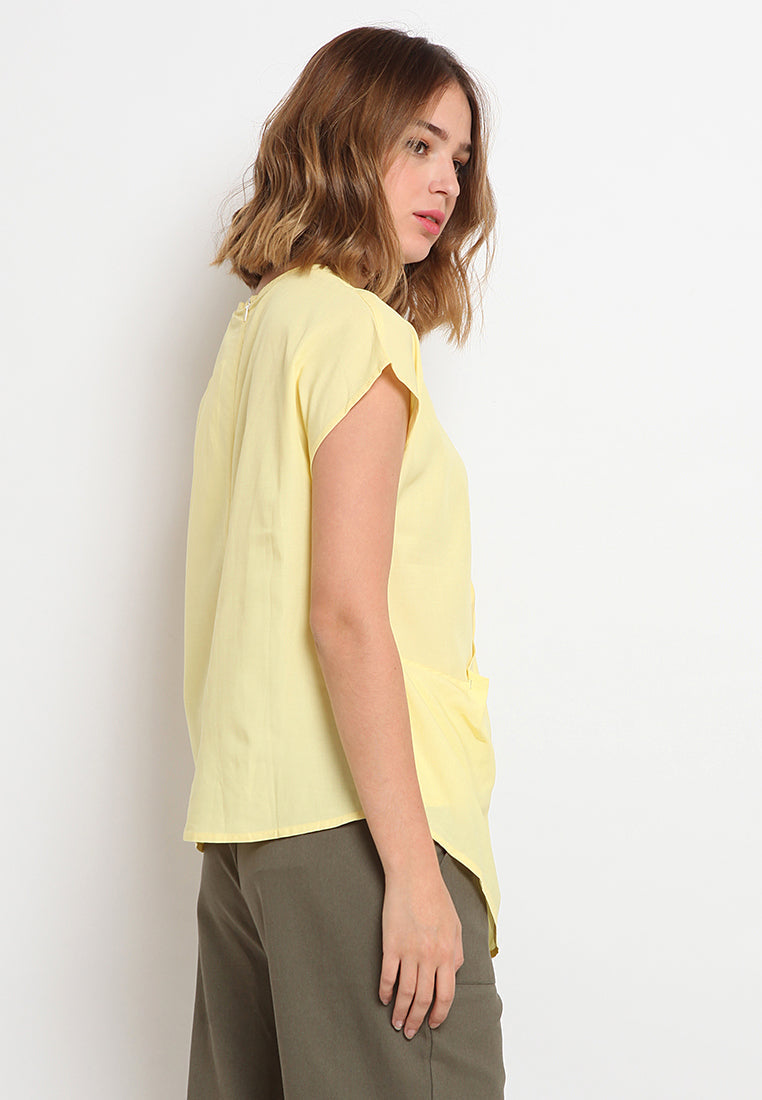 Front Twist Cotton Blouse