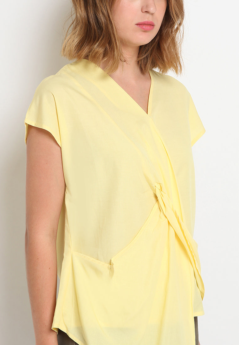 Front Twist Cotton Blouse