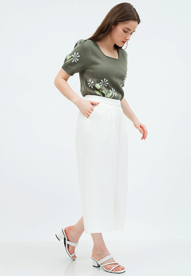 High Waist Wide Leg Cullotes