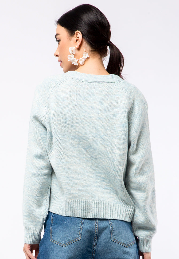 2-tone Flatknit Cardigan