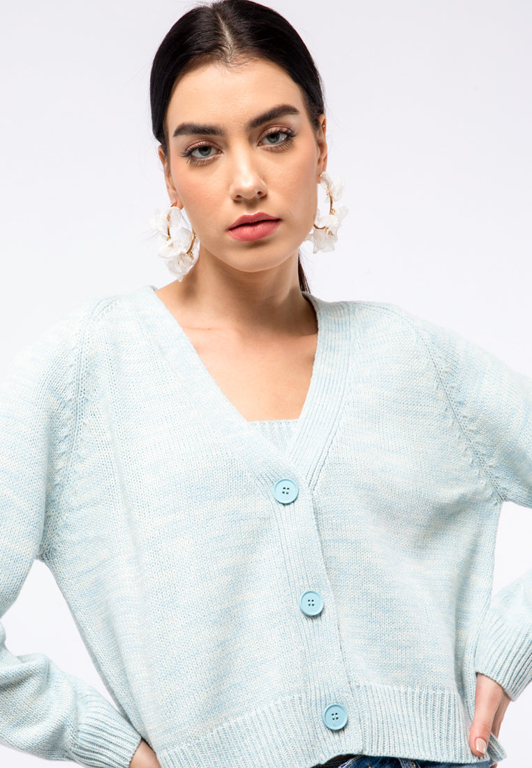 2-tone Flatknit Cardigan