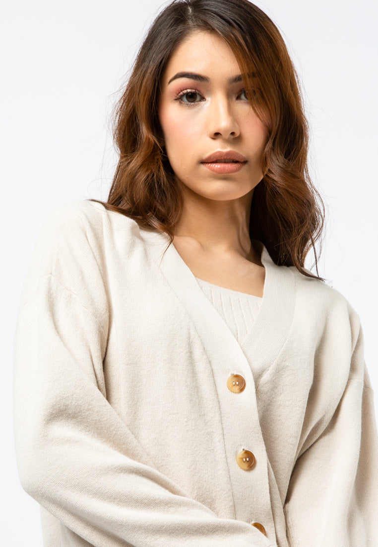Cropped Knit Cardigan
