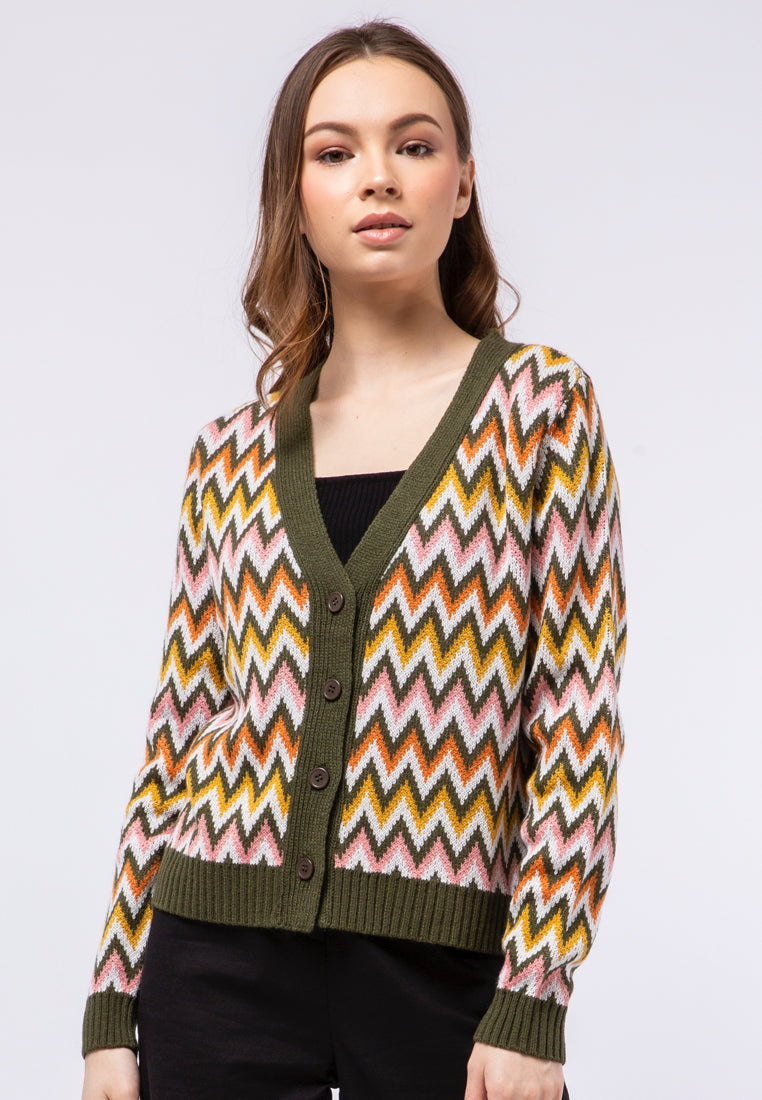 Long Sleeve Printed Cardigan