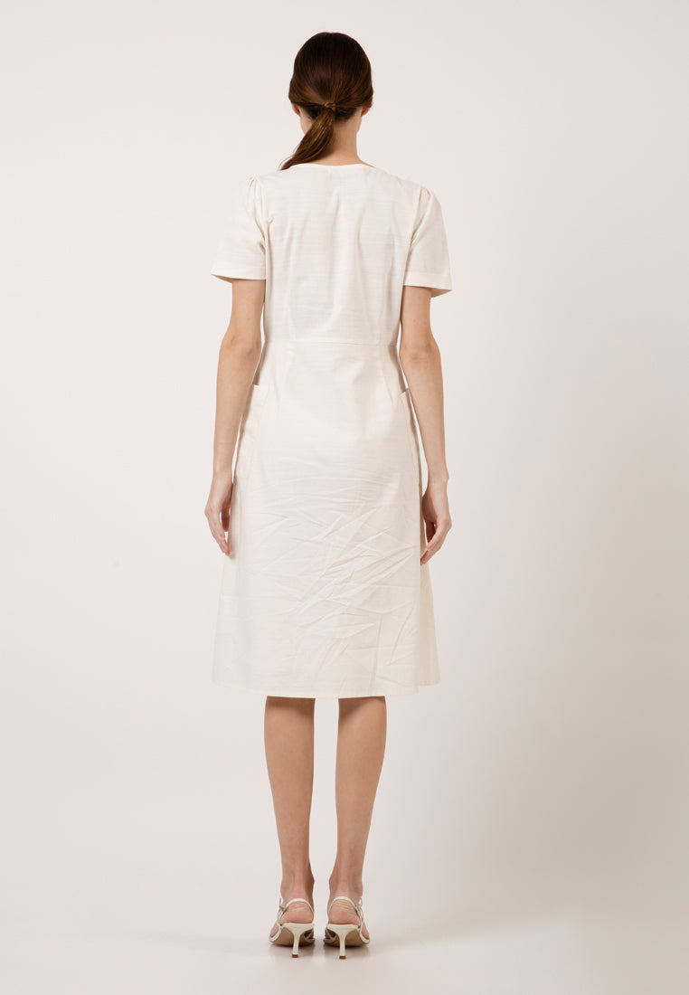 Button Vneck Dress