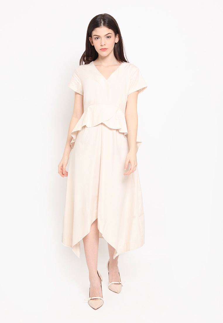 Fit and Flare Peplum Midi Dress
