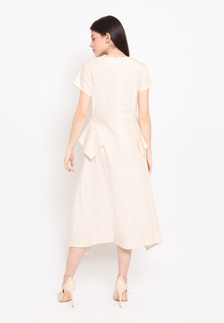 Fit and Flare Peplum Midi Dress