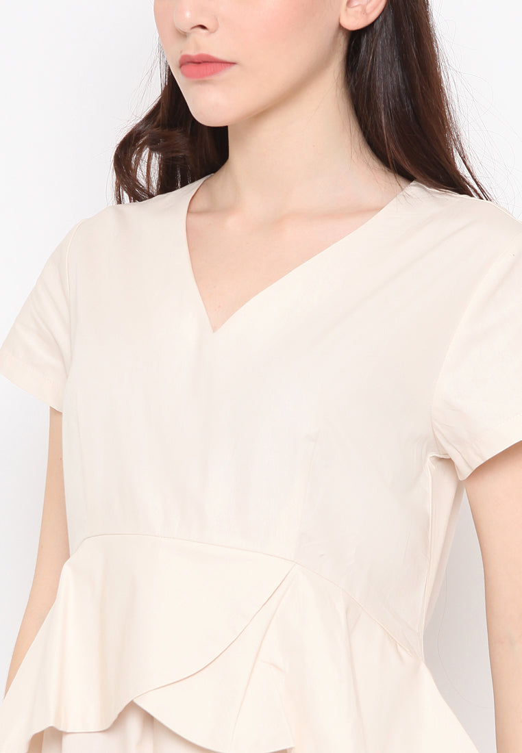 Fit and Flare Peplum Midi Dress