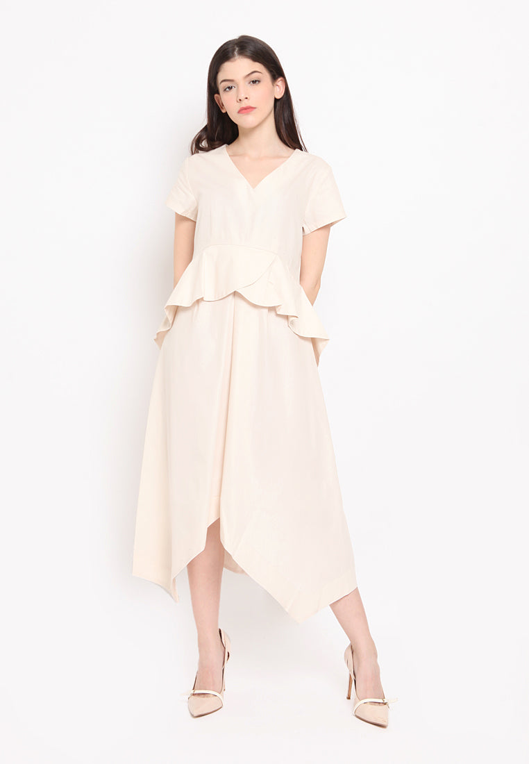 Fit and Flare Peplum Midi Dress