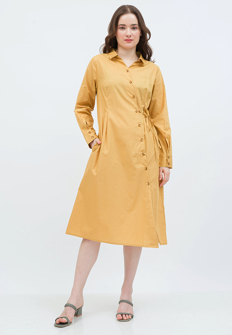 Long Sleeve Midi Dress with Wrap Details