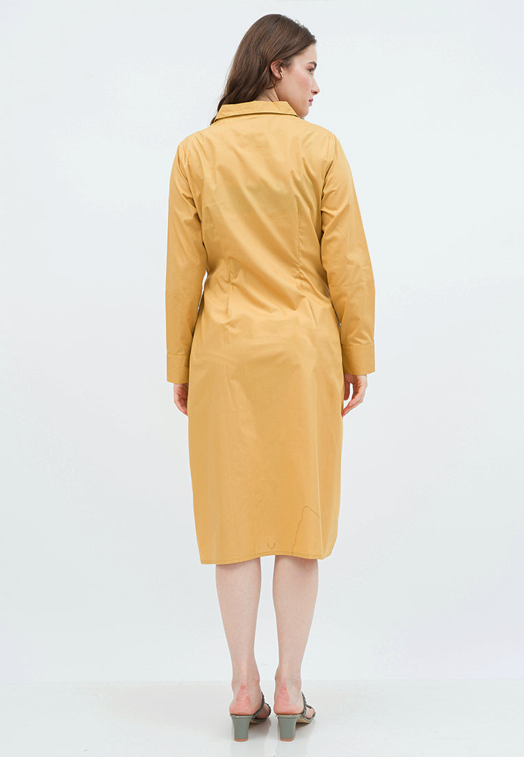 Long Sleeve Midi Dress with Wrap Details