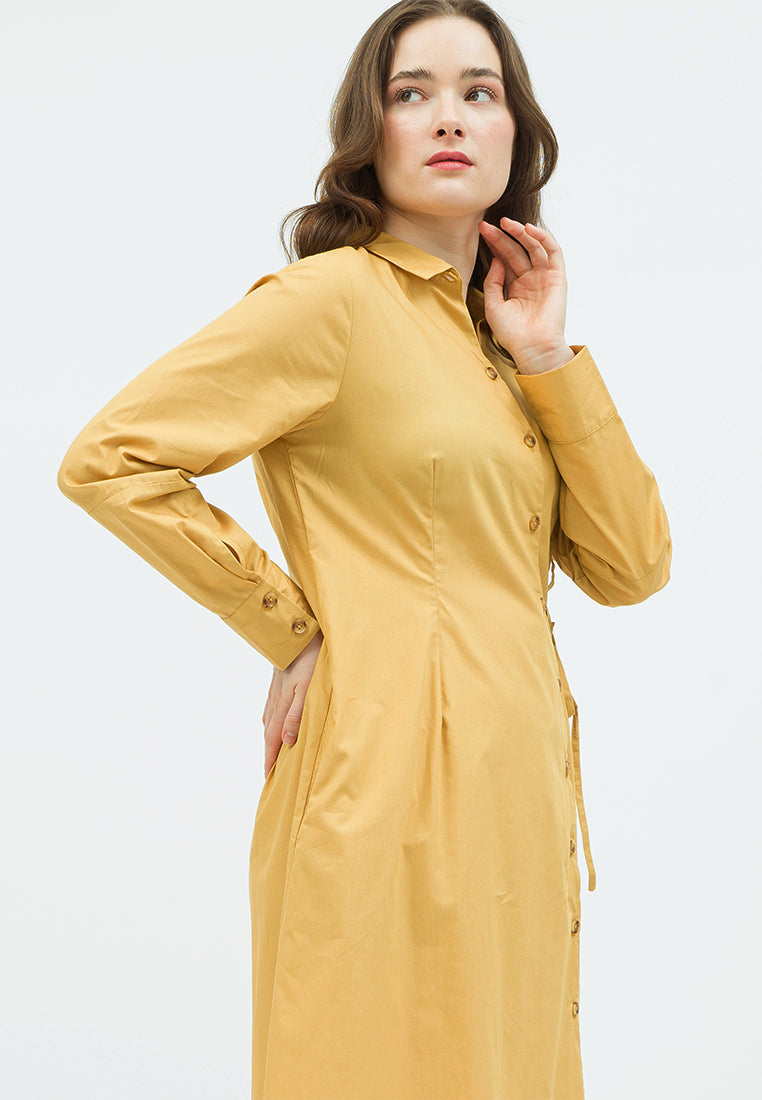 Long Sleeve Midi Dress with Wrap Details