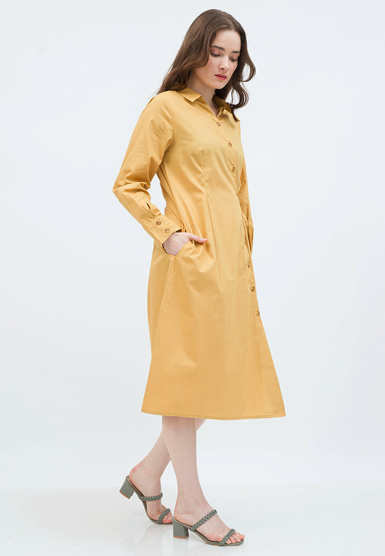 Long Sleeve Midi Dress with Wrap Details