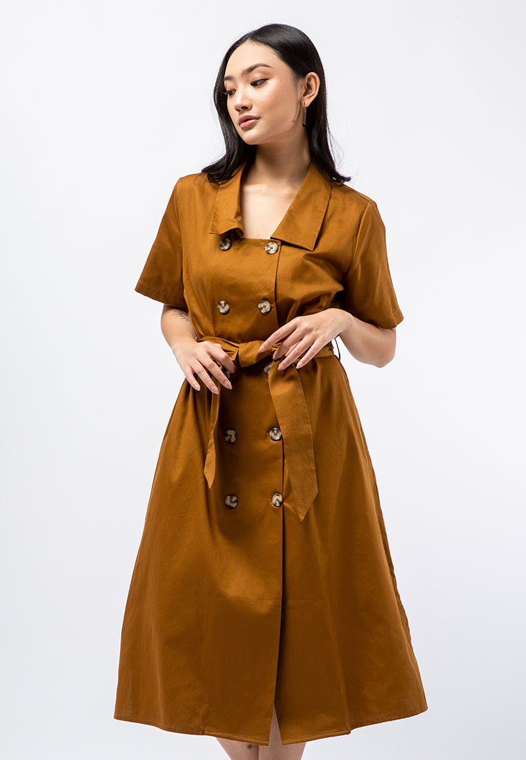 A-line Midi Shirt Dress
