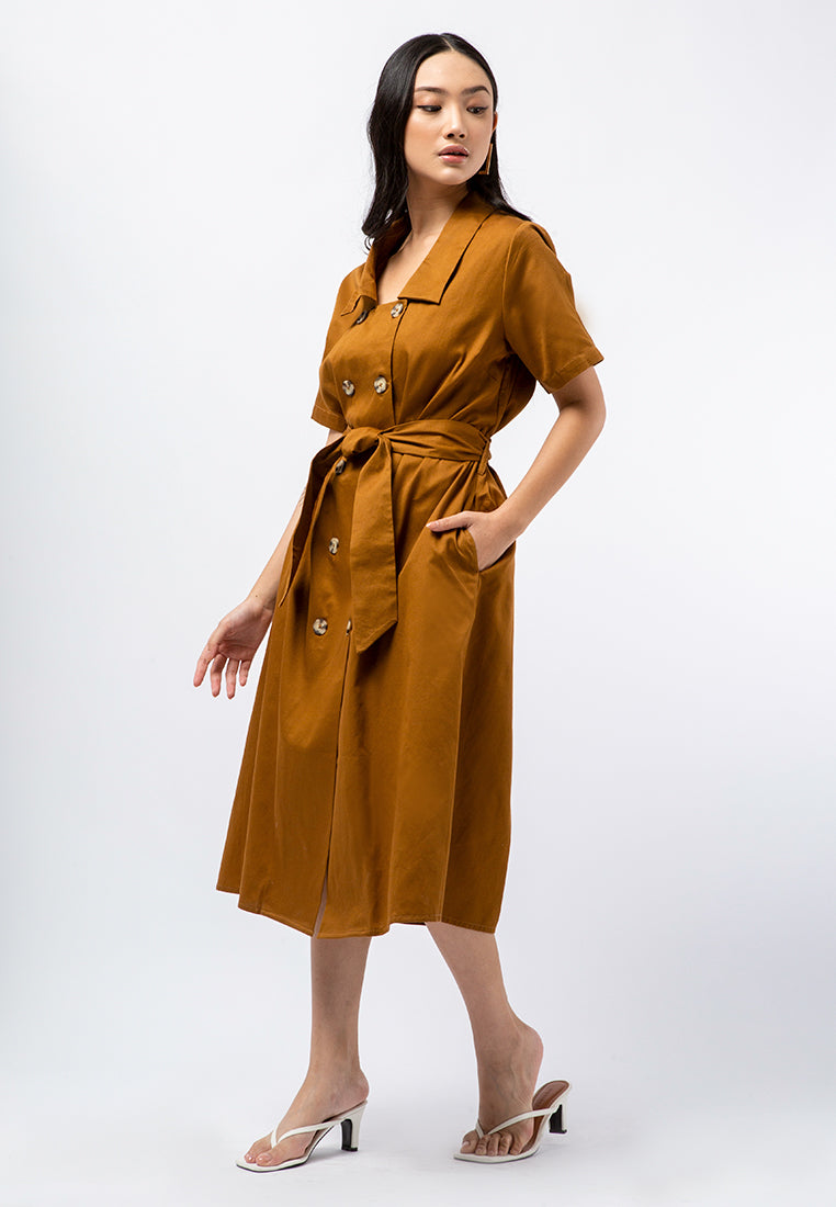A-line Midi Shirt Dress
