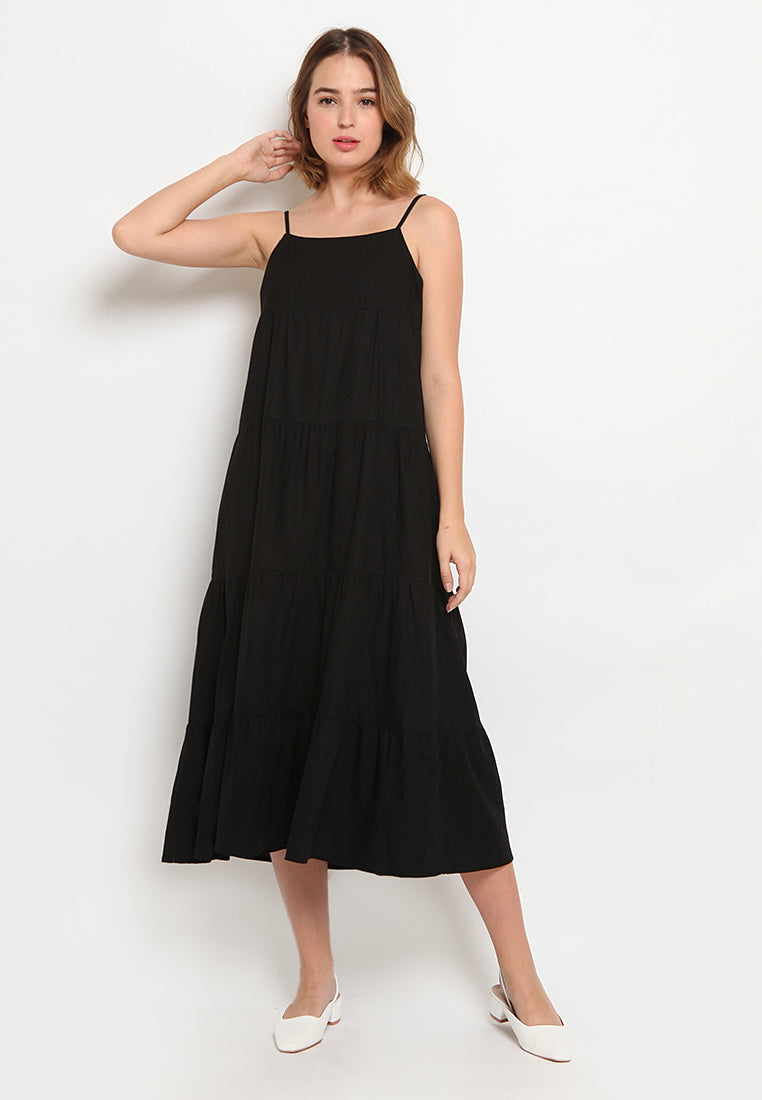 Linen Tiered Midi Dress