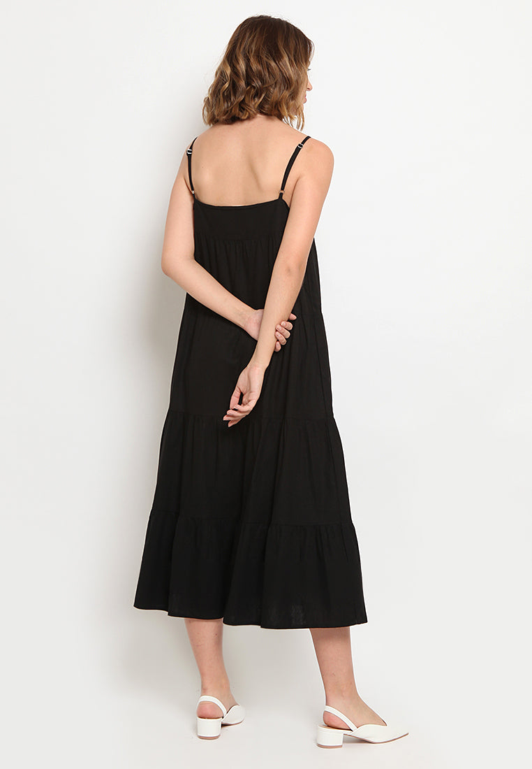 Linen Tiered Midi Dress