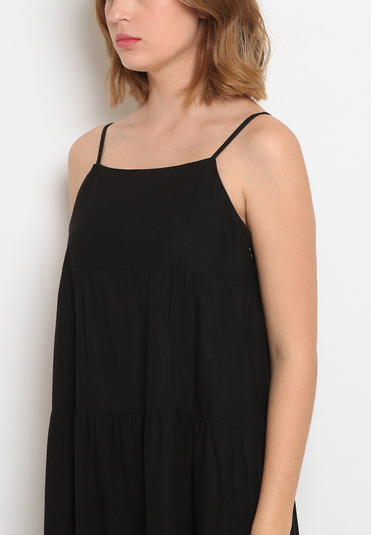 Linen Tiered Midi Dress