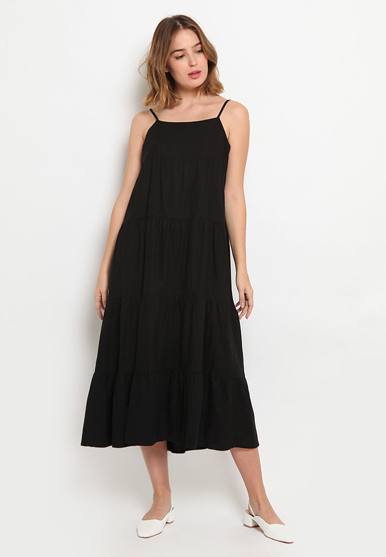 Linen Tiered Midi Dress
