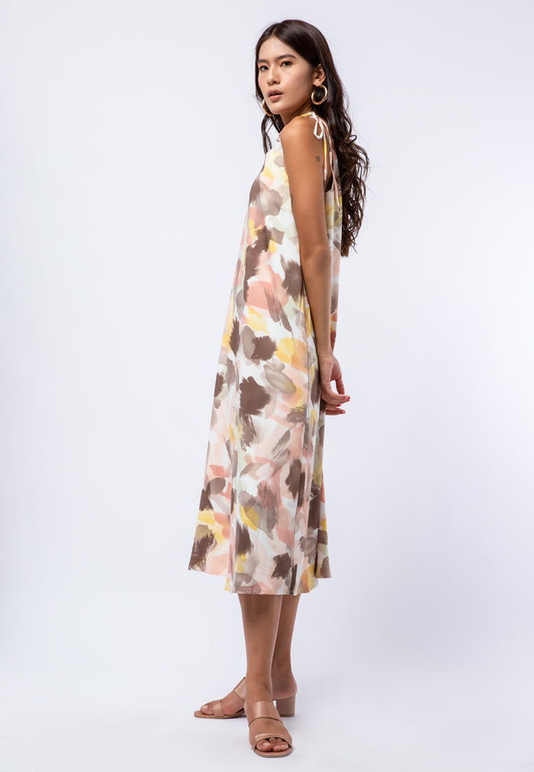 Printed Midi A-line Dress