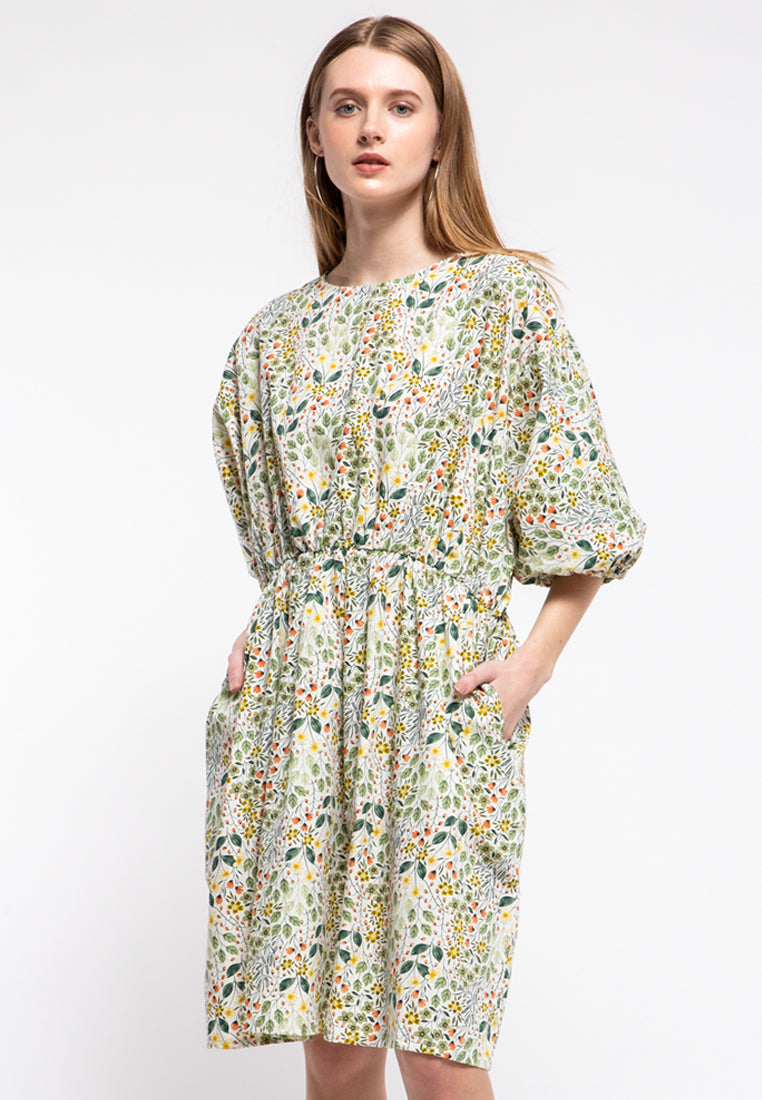 Floral Puff Dress