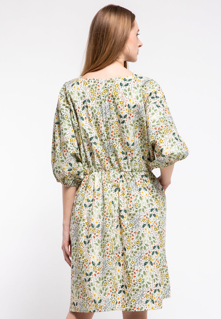 Floral Puff Dress