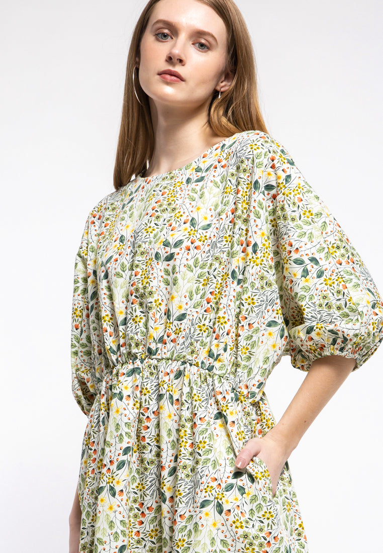 Floral Puff Dress