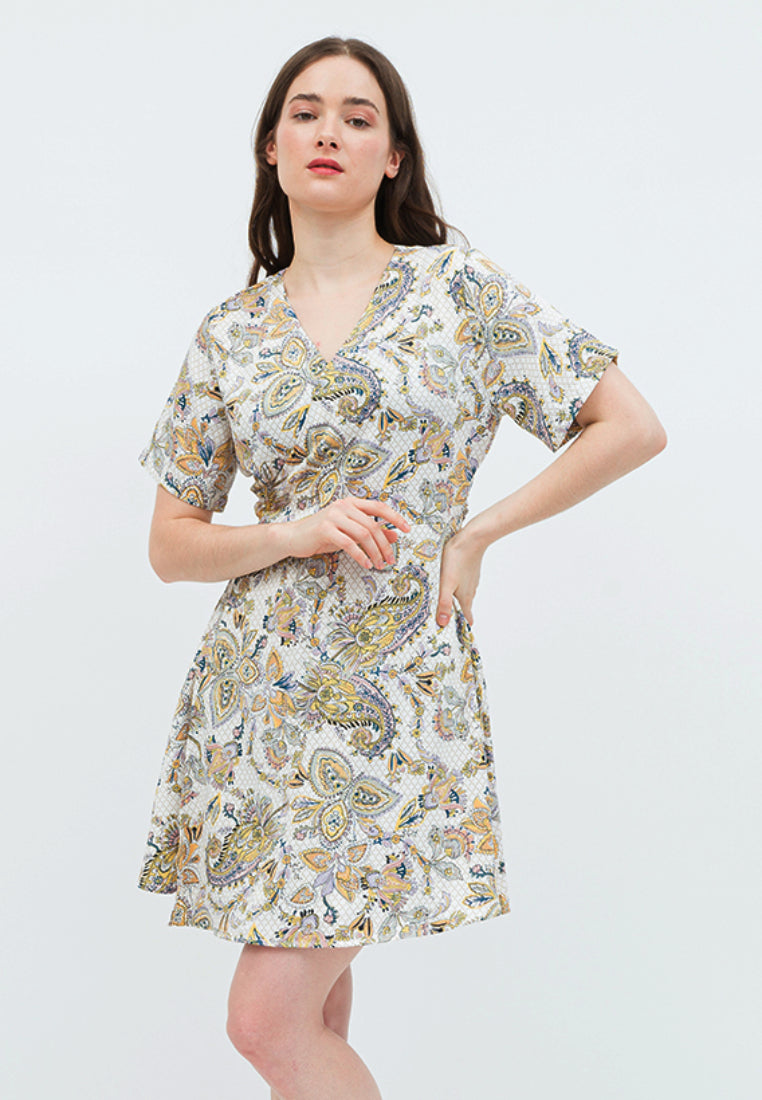 Printed Mini Wrap Dress