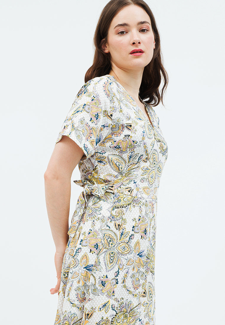 Printed Mini Wrap Dress