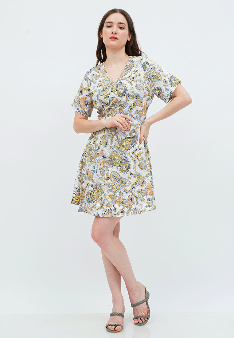 Printed Mini Wrap Dress