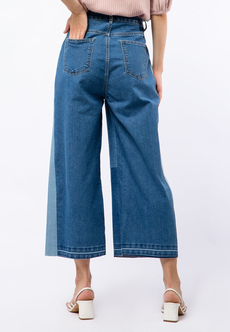 Highwaist Patchwork Denim Pants