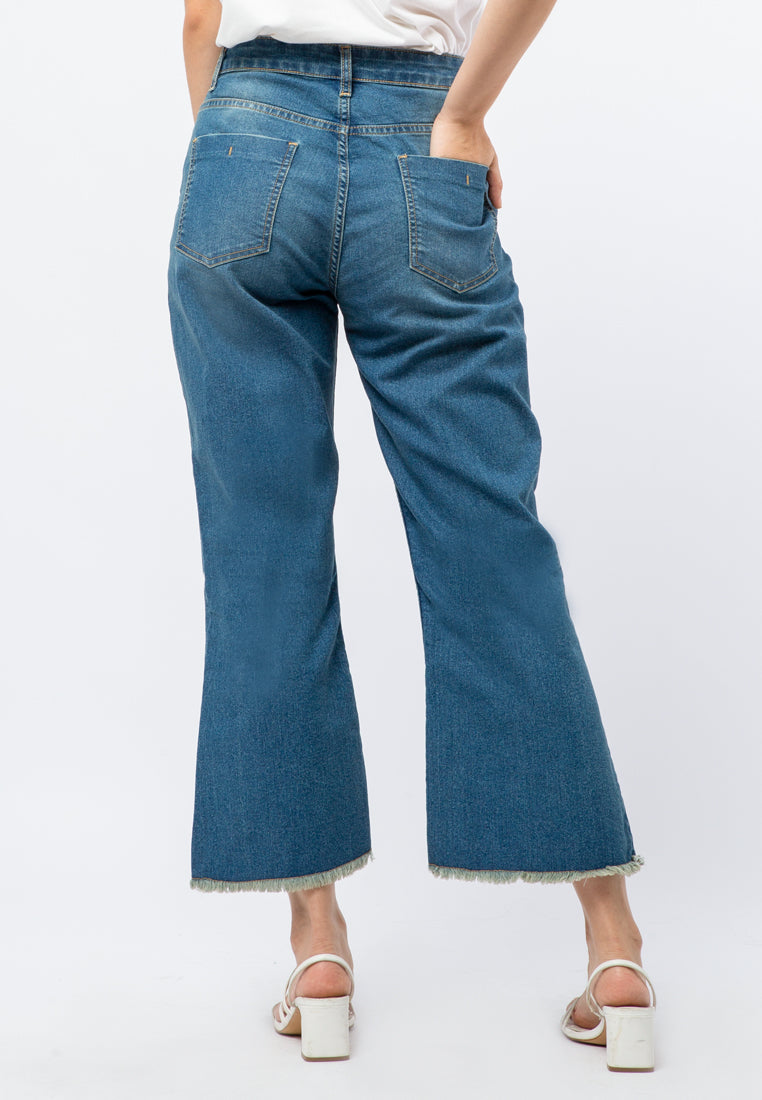 High Waist Skinny Flare Denim Pants