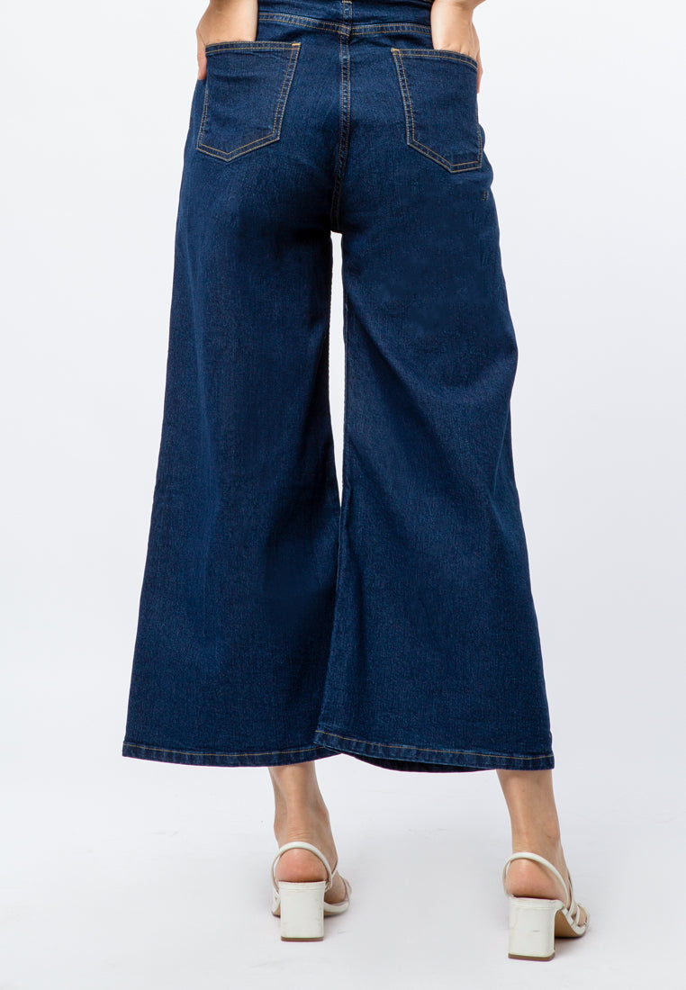 High Waist Wide Leg Denim Pants