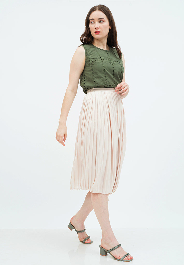 Asymmetric Pleated Skirt