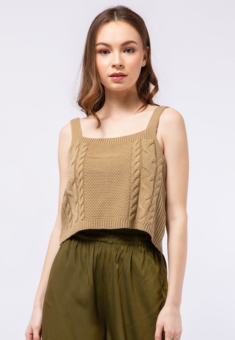 Sleeveless Knit Crop Top