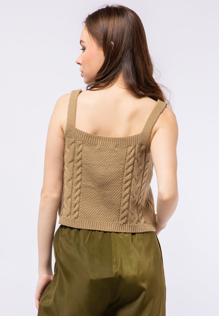 Sleeveless Knit Crop Top