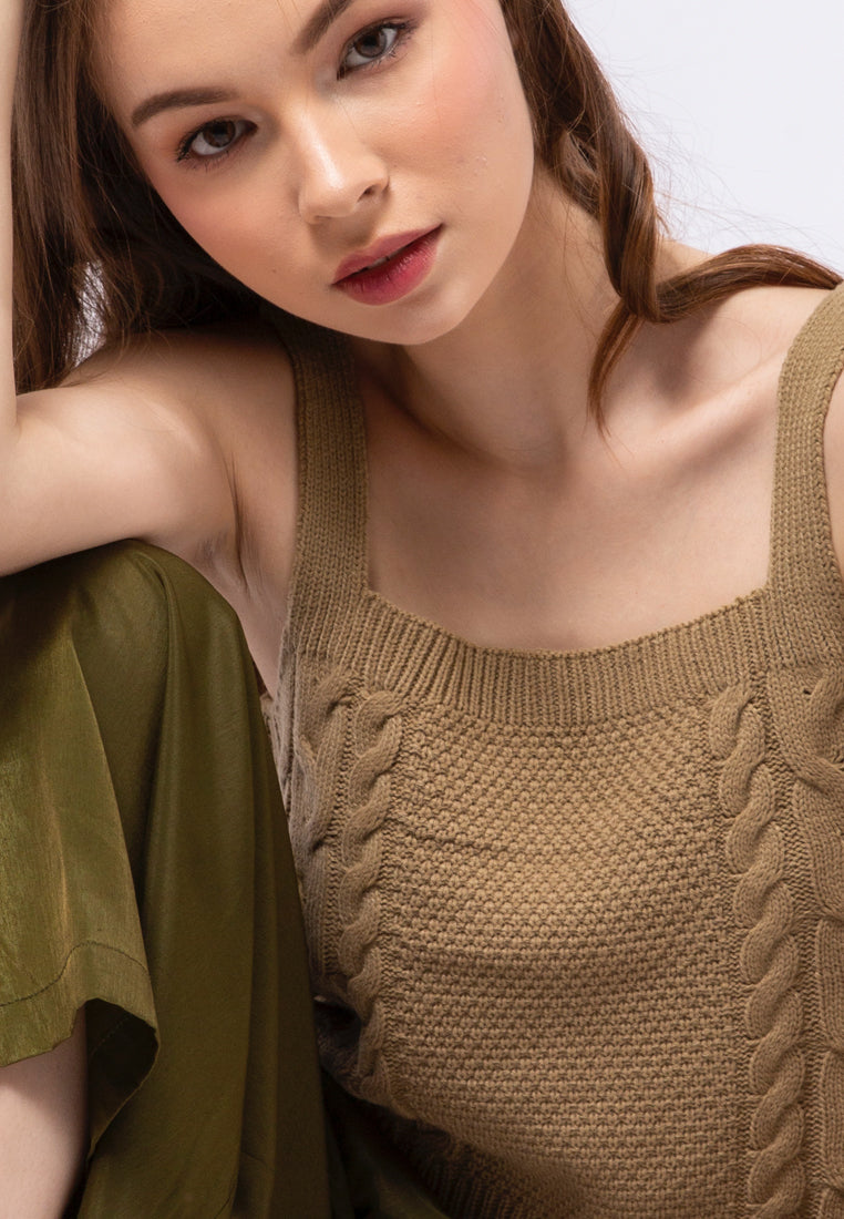 Sleeveless Knit Crop Top