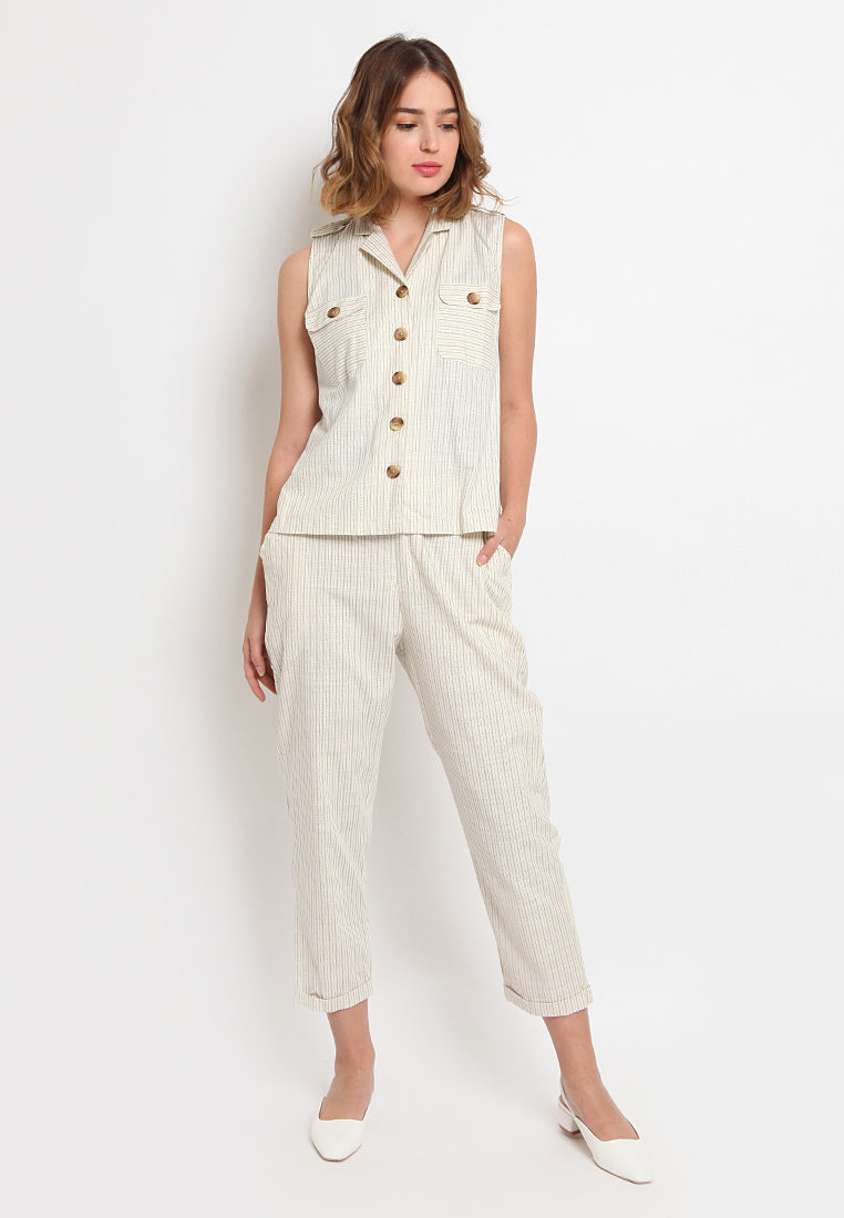 Sleeveless Safari Blouse